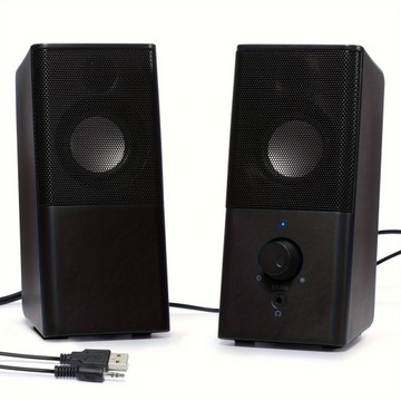 2 High-Quality Computer Speakers with 3.5mm Audio Jack - Clear Sound,