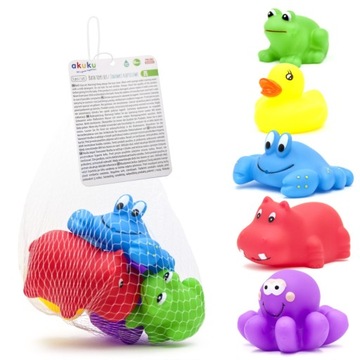 AKUKU ZABAWKI DO KĄPIELI WODY KĄPIELOWE 5 sztuk