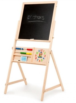 ДЕТСКАЯ ДВУХСТОРОННЯЯ ДОСКА, МАГНИТНЫЙ МЕЛ, ЧАСЫ, СПОСОБНОСТЬ, БОЛЬШАЯ