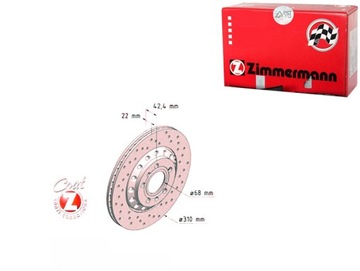 KOMPLET TARCZ HAMULCOWYCH ZIMMERMANN 3D0615601D 4E