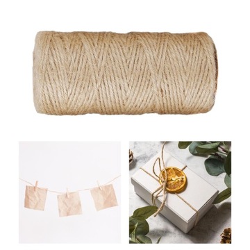 Джутовый шпагат, витая веревка, проекты DIY, 2 мм, коричневая декоративная длинная веревка для