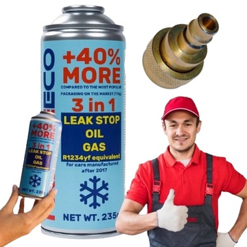 CZYNNIK DO NABICIA KLIMATYZACJI AC 3w1 FIX Uszczelniacz +40% 0,4l + ADAPTER