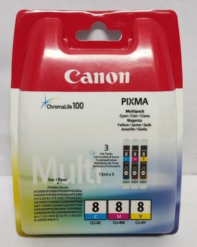 Canon Tusz CLI8CMY 0621B029 0621B026 ORYG 3x 13ml