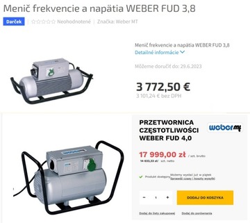 Преобразователь частоты ДЛЯ КОЛЕС WEBER FUD 3.8