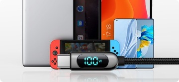 КАБЕЛЬ BASEUS USB-C С МЕТРОМ БЫСТРОЙ ЗАРЯДКИ ТИПА-C 100 Вт QC 4.0 5 А 2 М
