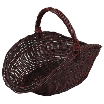 @ KOSZ NA DREWNO wiklinowy ciemny owalny KOSZE