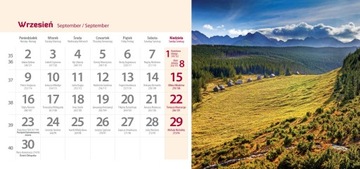 Kalendarz 2024 biurkowy stojący FOTO 24 x11cm TATRY GÓRY