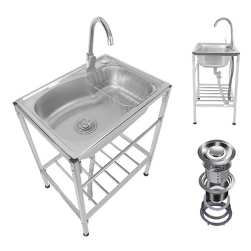 Basen zlew gastronomiczny 60 x 45 x 75 cm nierdzewny