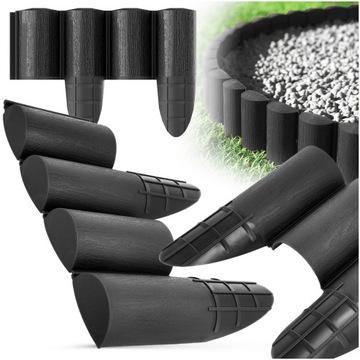 PALISADA OGRODOWA 9,5CM PŁOTEK OGRODOWY PLASTIKOWY OBRZEŻE WYTRZYMAŁA 2,4M