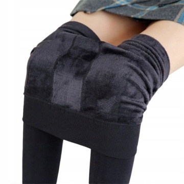 LEGINSY GRUBE OCIEPLANE Z FUTERKIEM ZIMA LEGGINSY