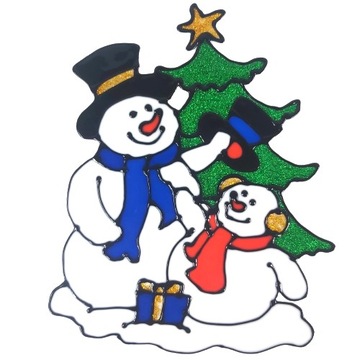 РОЖДЕСТВЕНСКАЯ НАКЛЕЙКА НА ОКНО УКРАШЕНИЕ ОКНА 1 ШТ. БОЛЬШОЙ