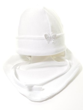 NIEMOWLĘCY ZESTAW KOMPLET CZAPKA CHUSTKA CZAPECZKA CHUSTECZKA 0-3 M-C 12KOL
