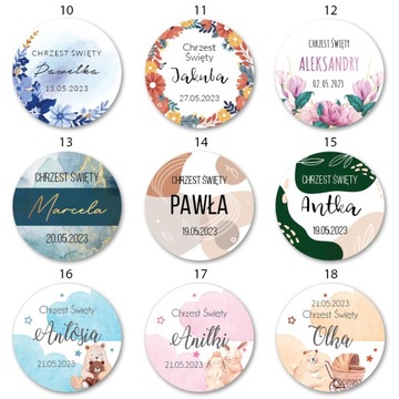 Набор из 40 наклеек СВЯТОЕ КРЕЩЕНИЕ с именем и датой.