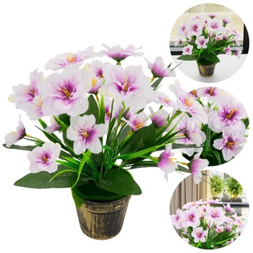 Искусственный весенний цветок в КРАСИВОМ ЦВЕТНОМ горшке.