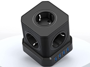 SMART KOSTKA PRZEDŁUŻACZ 2M 4x GNIAZDO 4x USB LISTWA ZASILAJĄCA