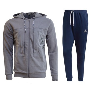 Adidas Męski Komplet Bluza Rozpinana Spodnie Dresy r. XXL