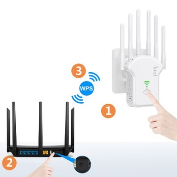 Усилитель сигнала Wi-Fi, повторитель сети 1200 Мбит/с 802.11ac/11a/11b/11g/11n