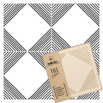 Трафарет для рисования TILES многоразовый 10х10см с геометрическим узором MAIOR