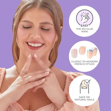 Sztuczne paznokcie migdałki w serduszka french S KISS imPRESS Ditto 30szt