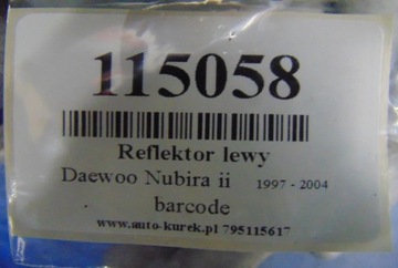 DAEWOO NUBIRA II 2.0 SEDAN SVĚTLOMET LEWY.