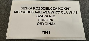 DESKA ROZDĚLOVAČE MERCEDES TŘÍDA A W177 CLA W118