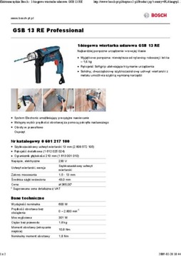 WIERTARKA UDAROWA GSB 13 RE 600W