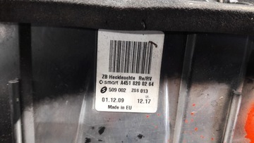 A4518200264 SVĚTLO PRAVÝ ZADNÍ SMART FOURTWO 451 2007R