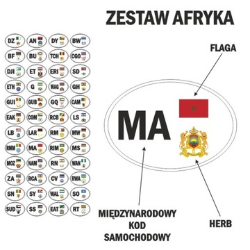 Наклейка с кодом автомобиля, обозначение страны - АЗИЯ