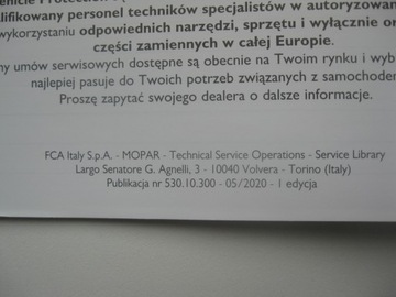 Сервисная книжка Fiat Fiat 05/2020 года PL книга сервисных осмотров FIAT