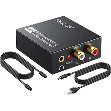 DAC Przetwornik Cyfrowo Analogowy Konwerter Optyczny Koaksjalny AUX 192KHz