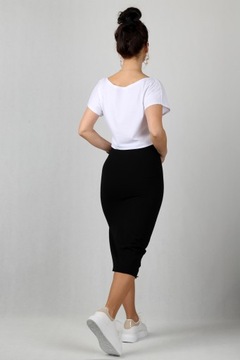 Юбка миди S BLACK ASYMMETRIC TUBE из хлопка