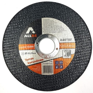 TARCZA DO CIĘCIA METALU 125 x 1,6MM STALI TARCZE DO CIĘCIA METAL WYTRZYMAŁA