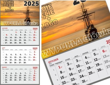 Календарь TRIPLE на 2025 год с ВЫПУКЛОЙ головкой Logo COMPANY PRINT 100 шт.