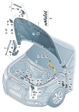 ПЕНА, ЗВУК КРЫЛА, ЛЕВЫЙ УПЛОТНИТЕЛЬ, AUDI A1, ASO, ОРИГИНАЛ