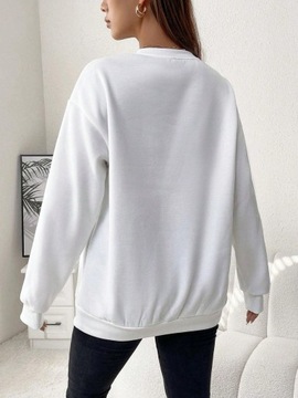 БЕЛАЯ КЛАССИЧЕСКАЯ ЛЕГКАЯ УТЕПЛЕННАЯ ТОЛСТОВКА С ПРИНТОМ SHEIN 38