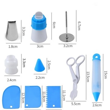 Набор для украшения торта 66 предметов, поворотный столик, насадка, аксессуары