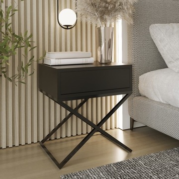 Stolik Szafka nocna czarna industrial loft metalX