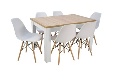 Komplet 6x krzesła KOLORY i stół KUCHNIA laminat