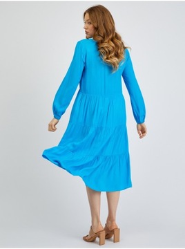 Niebieska damska sukienka wzorzysta ORSAY