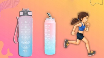 БУТЫЛКА ДЛЯ ВОДЫ СПОРТИВНАЯ БУТЫЛКА С МЕРКОЙ ДЛЯ ФИТНЕС-ЗАЛОВ 1Л