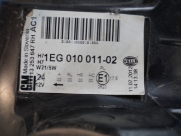 OPEL-PARTS Astra J Фара правая, лампа ЕС правая