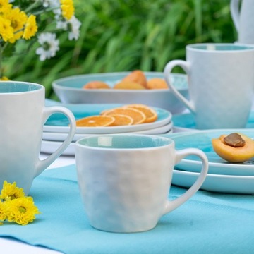 Керамическая чашка 240 мл с блюдцем OPAL BLUE VILLA ITALIA