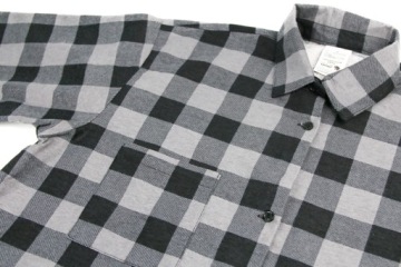 МУЖСКАЯ ФЛАНЕЛЕВАЯ РАБОЧАЯ РУБАШКА В КЛЕТКУ, СЕРАЯ ХЛОПКА 2XL