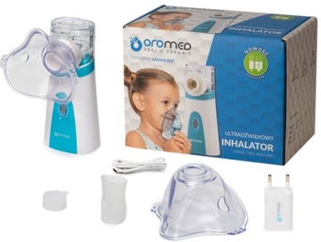 INHALATOR MEMBRANOWY DLA DZIECI DOROSŁYCH PODRÓŻNY MESH PRZENOŚNY+ZASILACZ