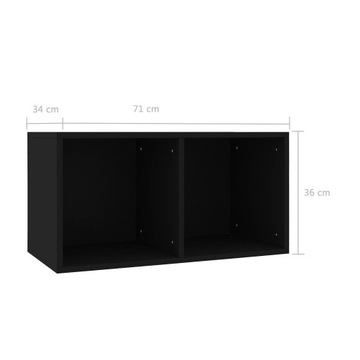 Lumarko Виниловый шкаф для пластинок, черный, 71x34x36