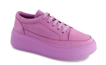 Fioletowe sneakersy tenisówki skóra VENEZIA 37