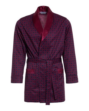 Elegancka cienka bonżurka męska - szlafrok RE-503 Bordowy 31 - 4XL