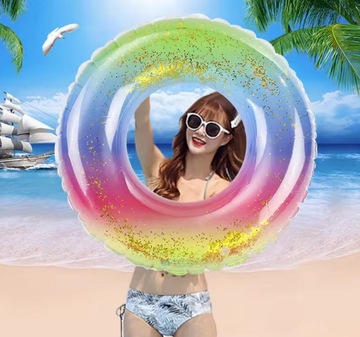 НАДУВНОЕ КОЛЕСО ДЛЯ ПЛАВАНИЯ С РАДУГОЙ 75 см #90