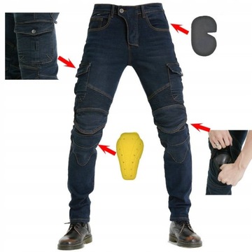 SPODNIE MOTOCYKLOWE MĘSKIE JEANSY