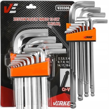 НАБОР ШЕСТИГРАННЫХ КЛЮЧЕЙ БОЛЬШИХ ШЕСТИГРАННЫХ КЛЮЧЕЙ С ШАРИКОМ 2–19 мм